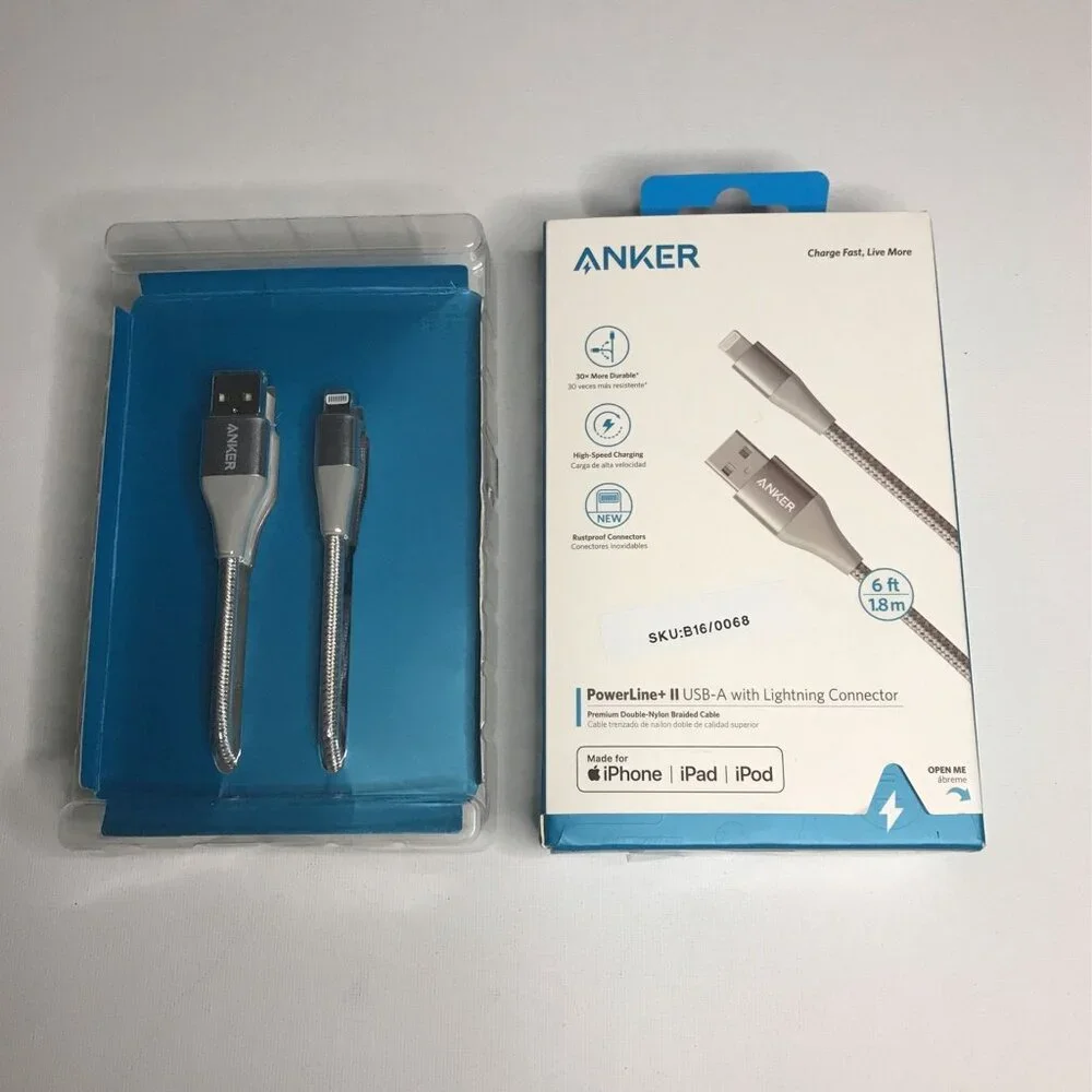 Anker Powerline+ II USB-A With Lightning Connector 6FT - Silver - BRAND NEW